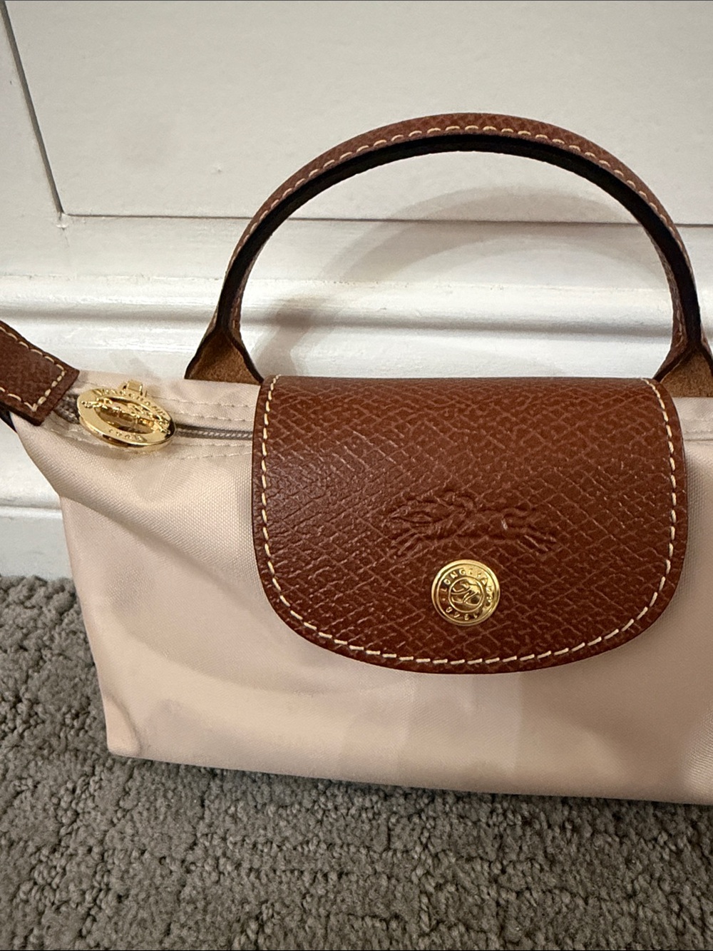 Longchamp Le Pliage Original Mini Pouch in Paper - Picture 3 of 7